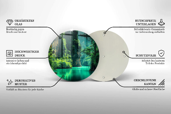 Glas Herdabdeckplatte Lagunenlandschaft
