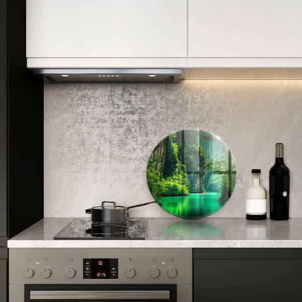 Glas Herdabdeckplatte Lagunenlandschaft