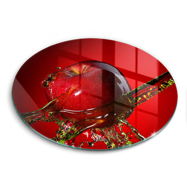 Glas Herdabdeckplatte Apfelfrucht im Wasser