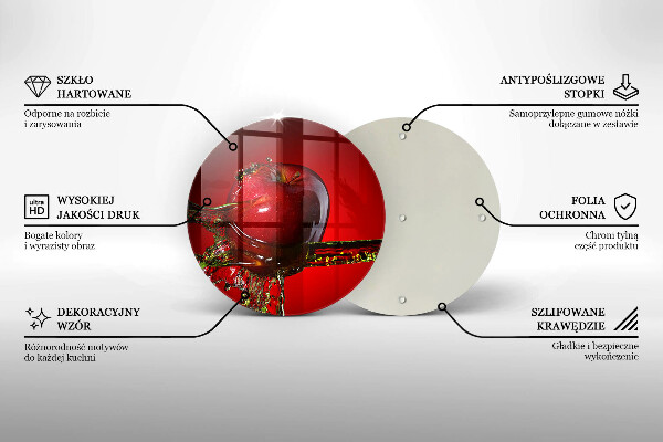 Glas Herdabdeckplatte Apfelfrucht im Wasser