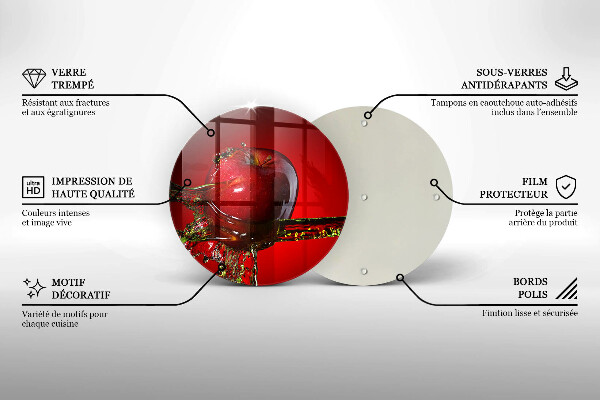 Glas Herdabdeckplatte Apfelfrucht im Wasser