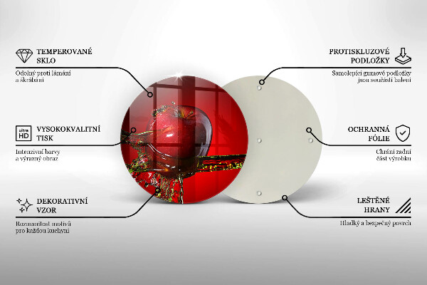 Glas Herdabdeckplatte Apfelfrucht im Wasser