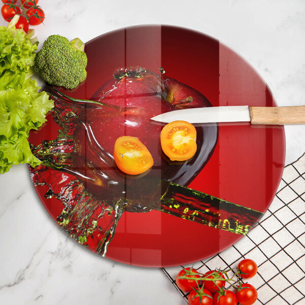 Glas Herdabdeckplatte Apfelfrucht im Wasser