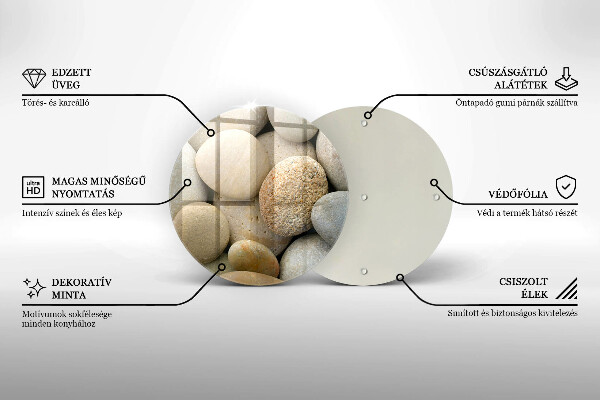 Glas Herdabdeckplatte Muster aus ovalen Steinen