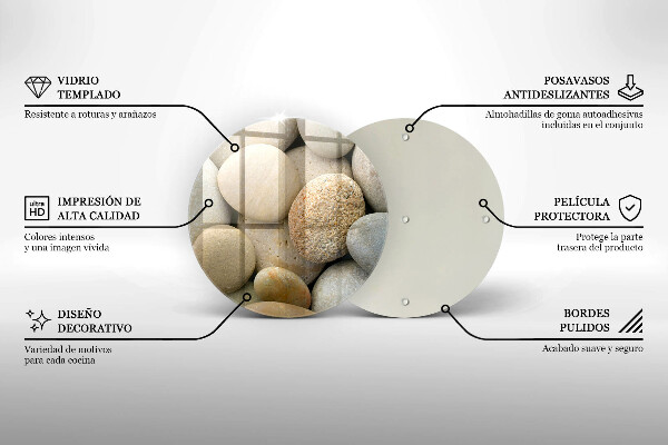 Glas Herdabdeckplatte Muster aus ovalen Steinen