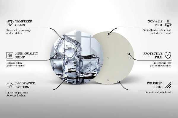 Glas Herdabdeckplatte Eiswürfel