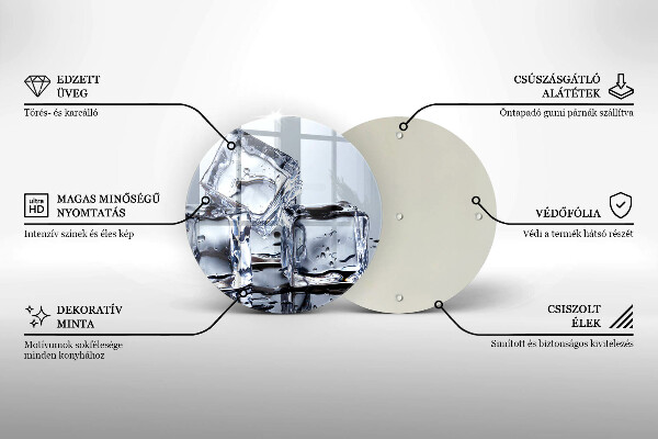 Glas Herdabdeckplatte Eiswürfel