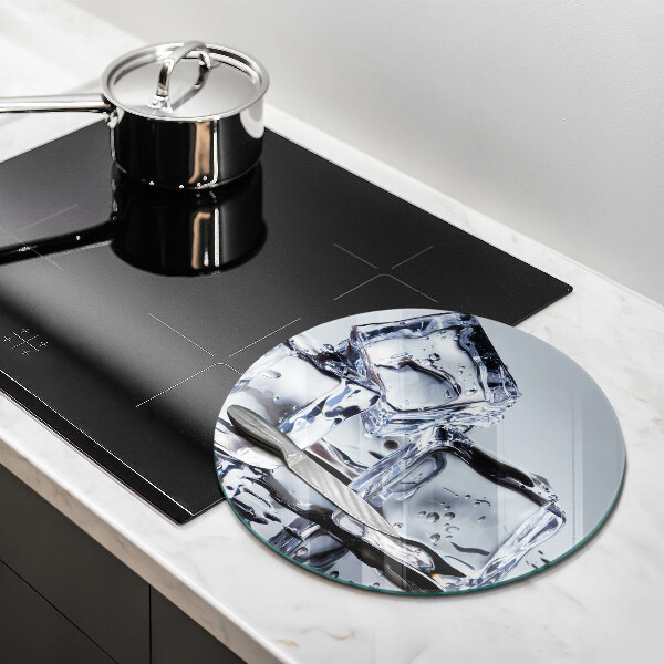 Glas Herdabdeckplatte Eiswürfel