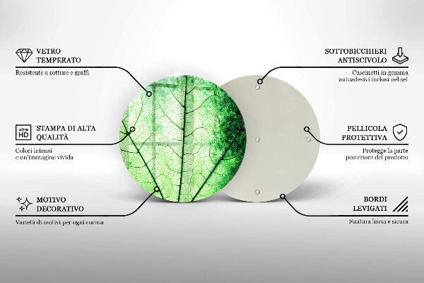 Glas Herdabdeckplatte Dekoratives Aderblatt