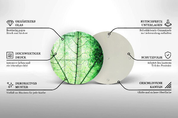 Glas Herdabdeckplatte Dekoratives Aderblatt
