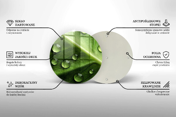 Glas Herdabdeckplatte Naturtau und Blatt
