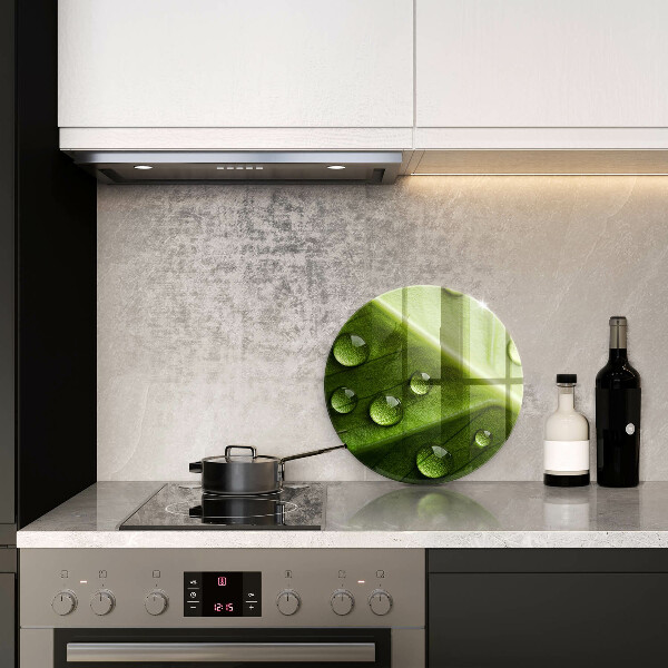 Glas Herdabdeckplatte Naturtau und Blatt