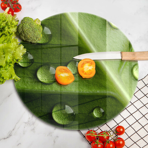 Glas Herdabdeckplatte Naturtau und Blatt