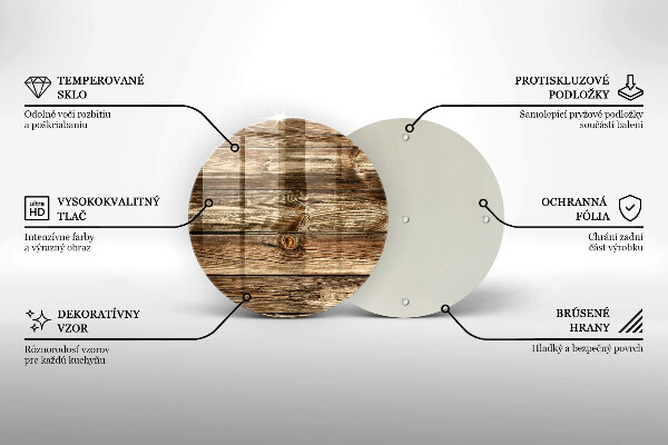 Glas Herdabdeckplatte Holzplankenstruktur