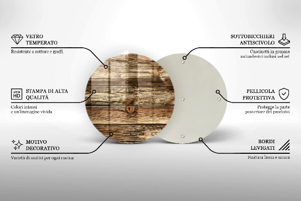 Glas Herdabdeckplatte Holzplankenstruktur