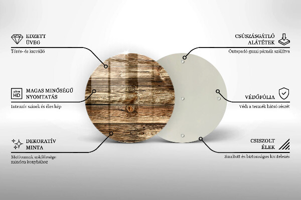 Glas Herdabdeckplatte Holzplankenstruktur