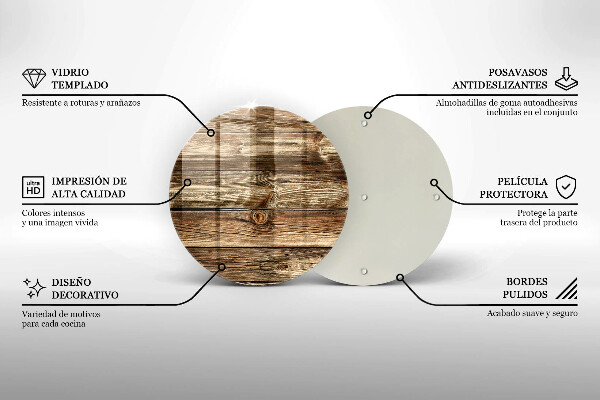 Glas Herdabdeckplatte Holzplankenstruktur
