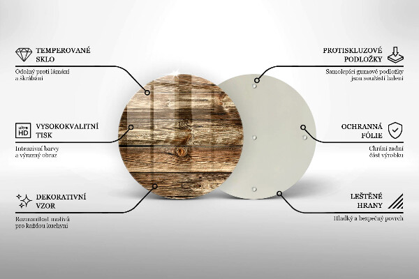 Glas Herdabdeckplatte Holzplankenstruktur
