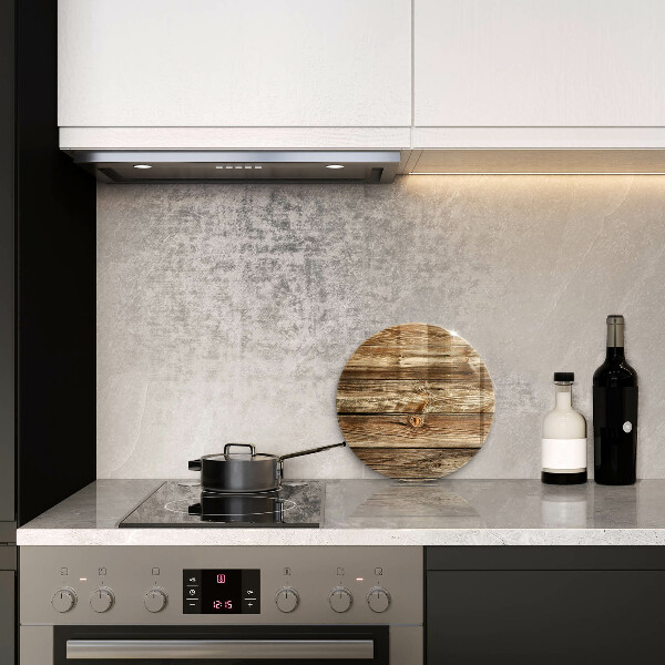 Glas Herdabdeckplatte Holzplankenstruktur