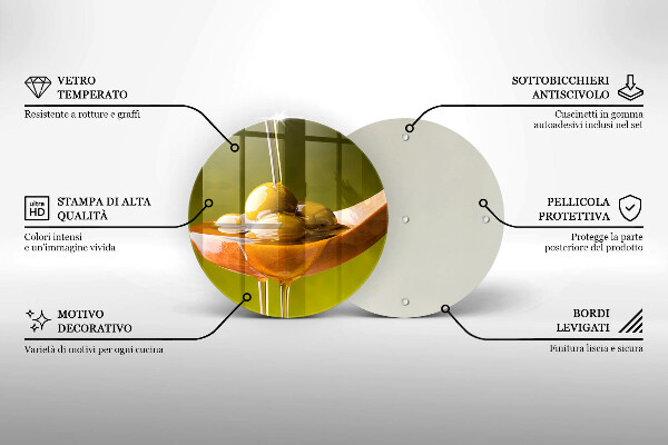 Glas Herdabdeckplatte Olivenöl und Oliven