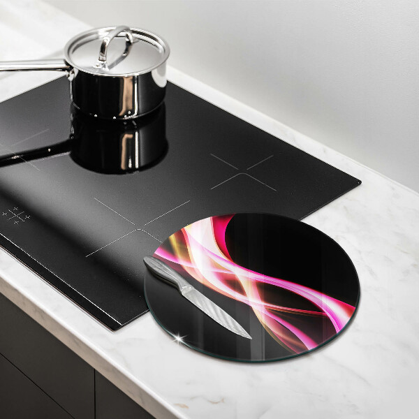 Glas Herdabdeckplatte Abstrakter Neonrauch