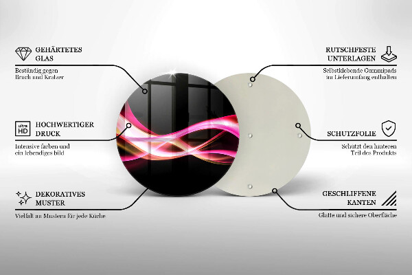 Glas Herdabdeckplatte Abstrakter Neonrauch