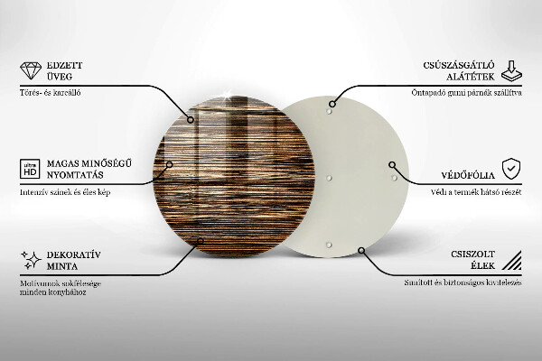 Glas Ceranfeldabdeckung Holzstruktur