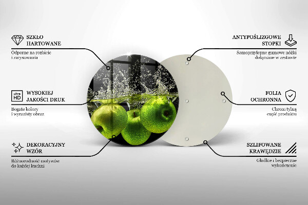Glas Ceranfeldabdeckung Grüne Äpfel und Wasser