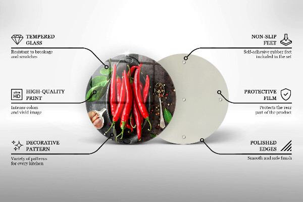 Glas Ceranfeldabdeckung Rote Chilischoten