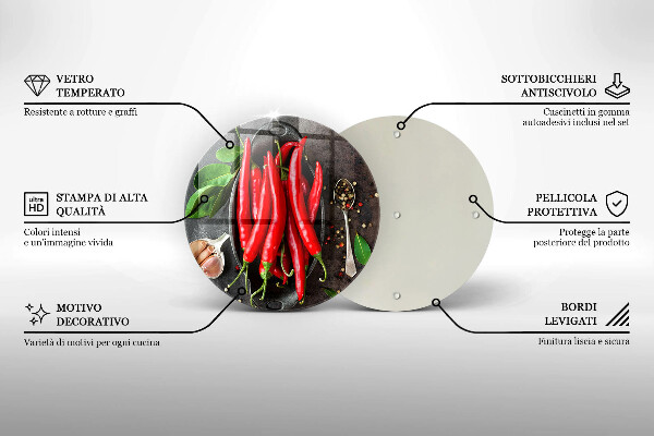 Glas Ceranfeldabdeckung Rote Chilischoten