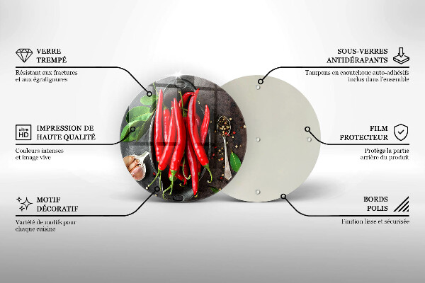 Glas Ceranfeldabdeckung Rote Chilischoten