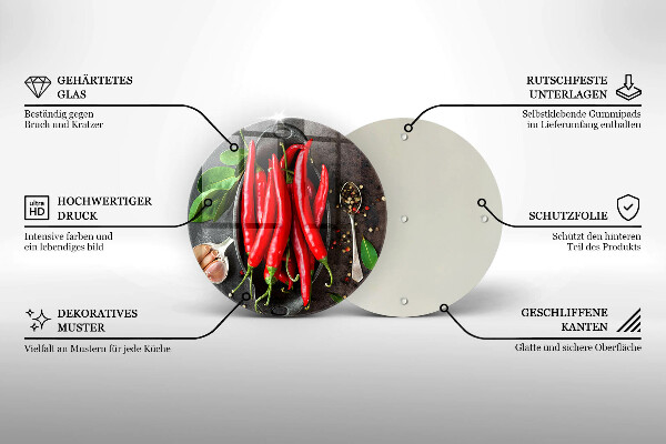 Glas Ceranfeldabdeckung Rote Chilischoten