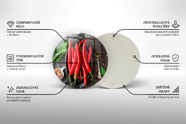 Glas Ceranfeldabdeckung Rote Chilischoten