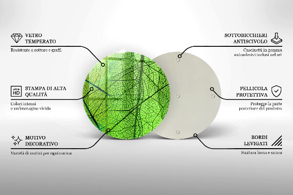 Glas Ceranfeldabdeckung Naturblattadern