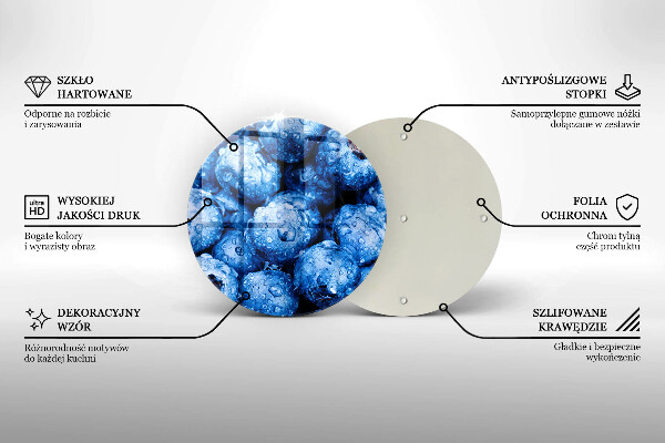 Glas Ceranfeldabdeckung Saftige Blaubeeren