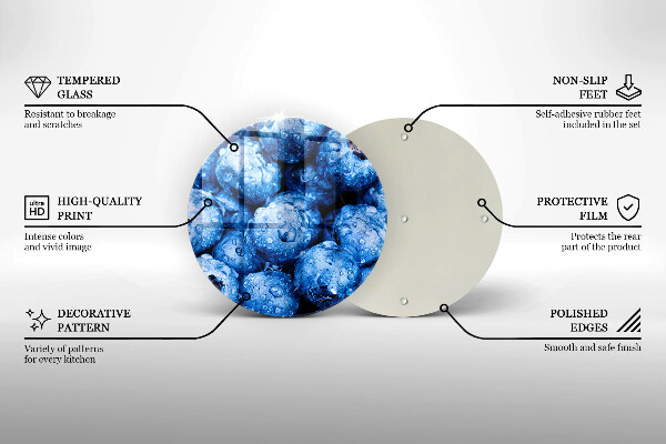 Glas Ceranfeldabdeckung Saftige Blaubeeren
