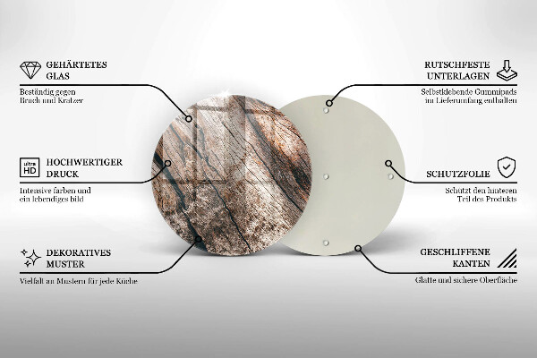 Glas Ceranfeldabdeckung Holzstruktur