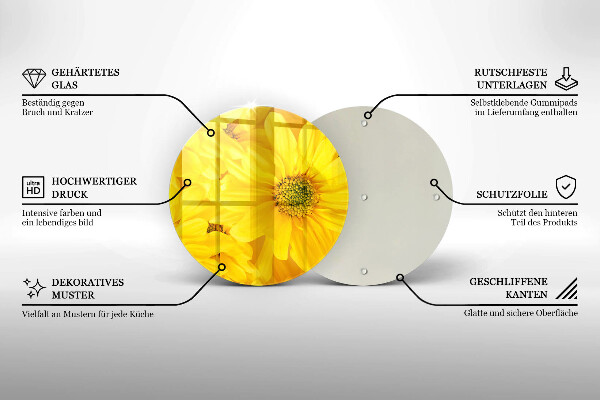 Glas Ceranfeldabdeckung Blütenblätter