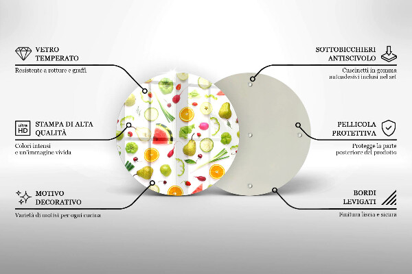 Glas Ceranfeldabdeckung Obst- und Gemüsemuster