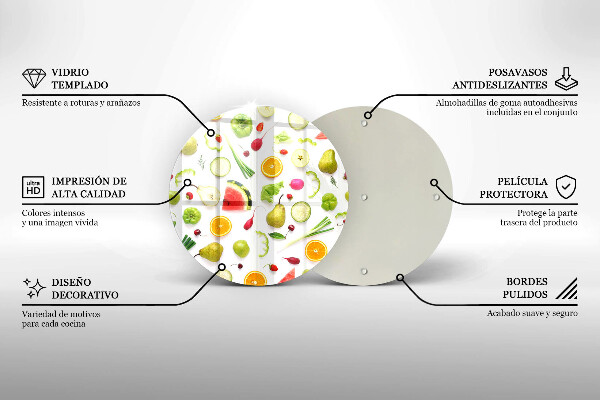 Glas Ceranfeldabdeckung Obst- und Gemüsemuster