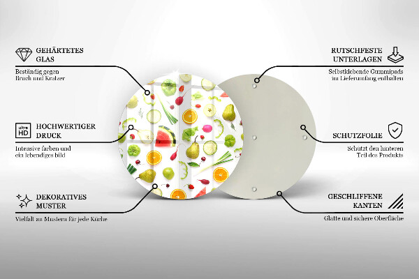 Glas Ceranfeldabdeckung Obst- und Gemüsemuster