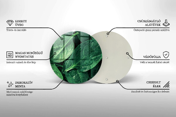 Glas Ceranfeldabdeckung Basilikumblätter