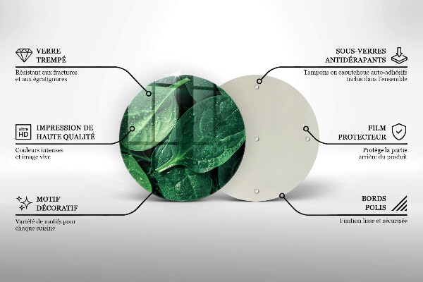 Glas Ceranfeldabdeckung Basilikumblätter