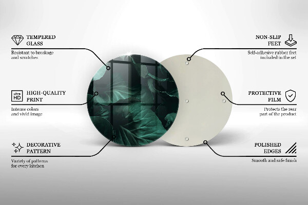 Glas Ceranfeldabdeckung Wilde dunkle Blätter