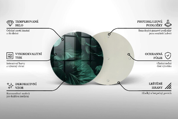 Glas Ceranfeldabdeckung Wilde dunkle Blätter