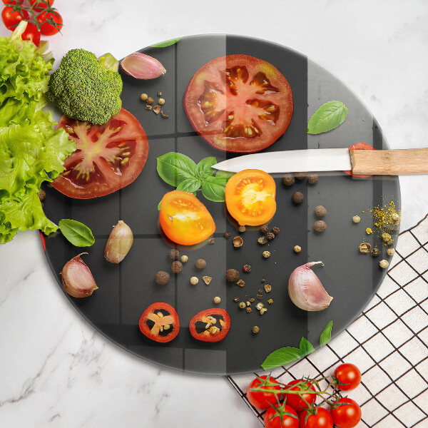 Glas Ceranfeldabdeckung Spritzschutz Tomaten und Gewürze