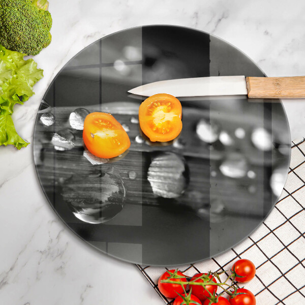 Glas Ceranfeldabdeckung Spritzschutz Tautropfen auf den Blättern