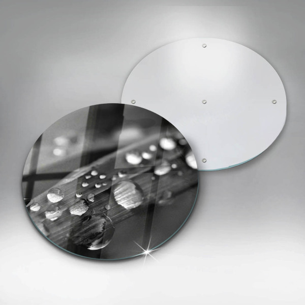 Glas Ceranfeldabdeckung Spritzschutz Tautropfen auf den Blättern