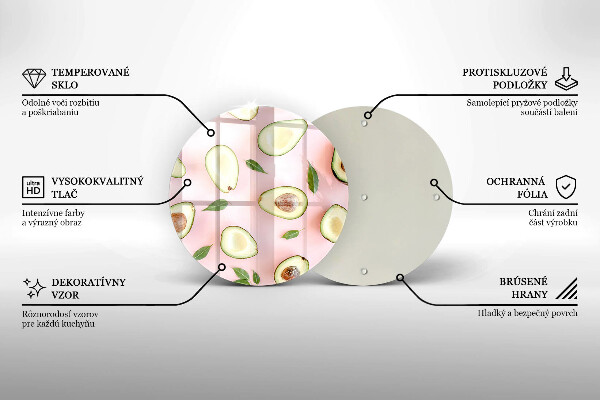 Glas Ceranfeldabdeckung Spritzschutz Avocado-Muster
