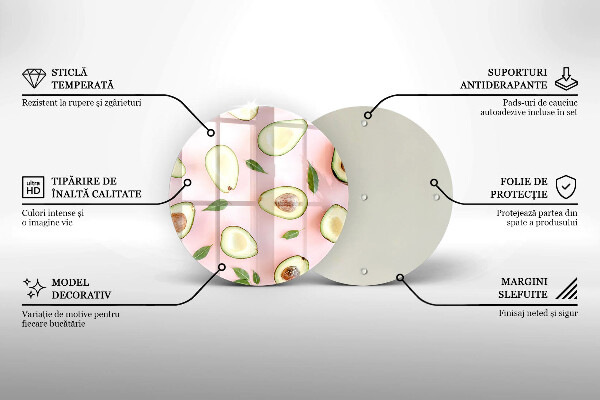 Glas Ceranfeldabdeckung Spritzschutz Avocado-Muster